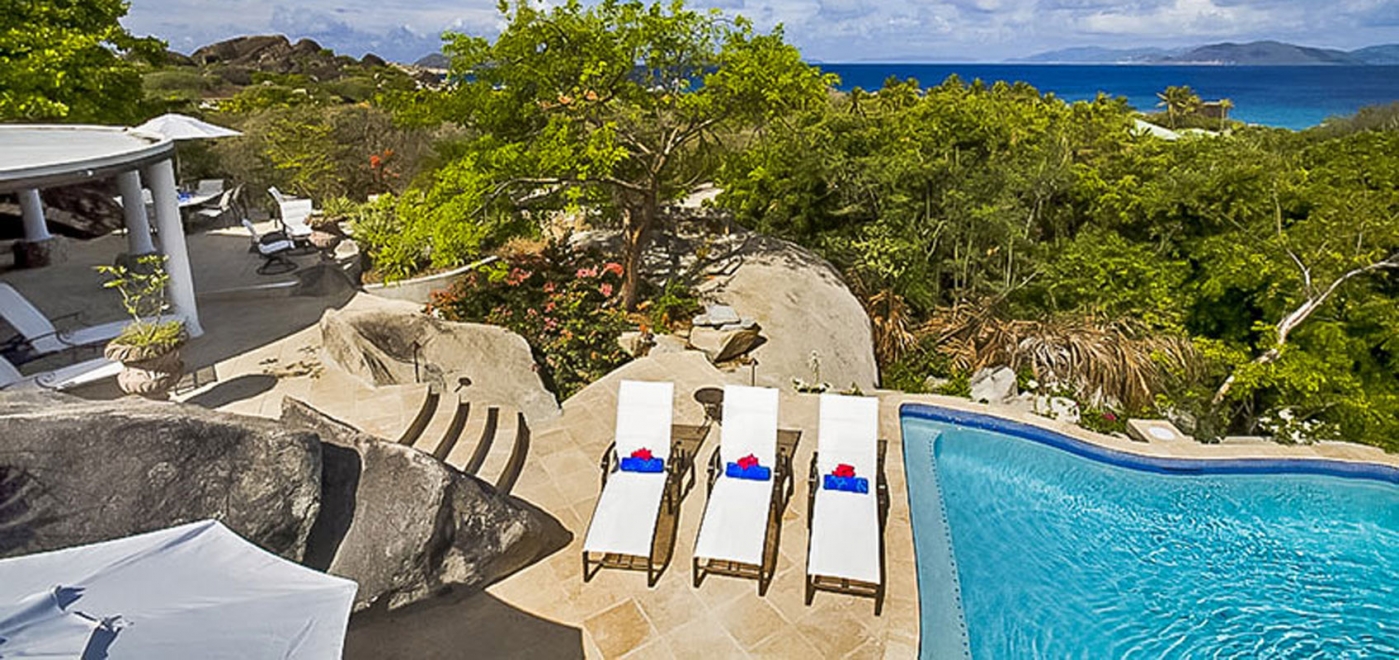 Villa On The Rocks Ocean View Located in Stunning Little Trunk Bay with Private Pool
